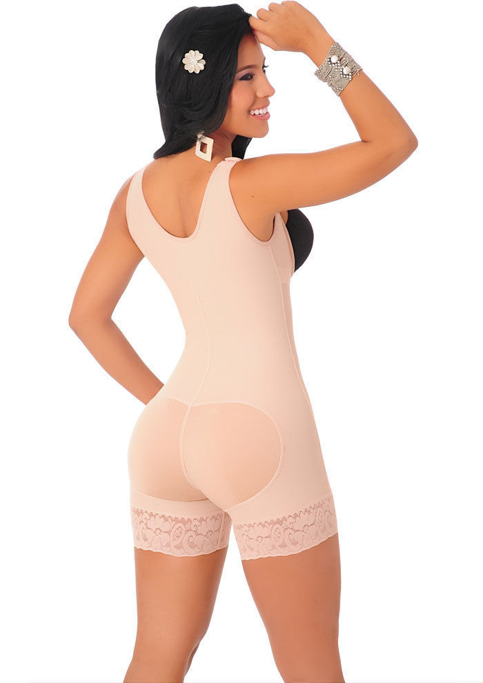 F3235-1 Short Sexy Zip Waist Cincher Jumpsuit Corset